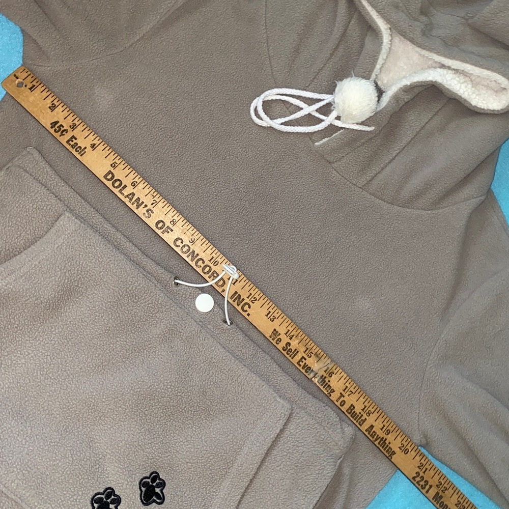 ISSAC LIVE pet animal pouch kitty ears hoodie sweatshirt gray white size L - Picture 7 of 10